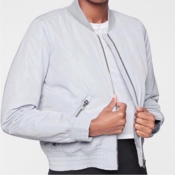 Athleta Northstar Bomber Jacket Grey - Picture 2 of 9